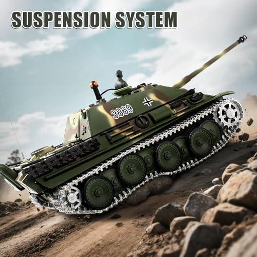Image of 1 /16 RC Tank, Heng Long German Jagdpanther Army Toy with Smoke, Sound, Light, 2.4G Remote Control Tank That Shoots with Upgraded Metal Tracks, Idler and Sprocket Wheel, Steel Gearbox, Two Batteries