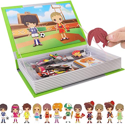 Magnetic Puzzle Book 77 Pc Kids Imagination Play | Mix And Match Costume Dress Up Game With Travel Storage Case (Dress Up) #TOP21
