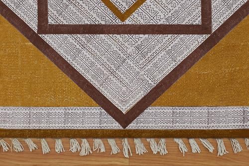 Tapis lavable en coton jaune beige pour éviter la poussière - 8