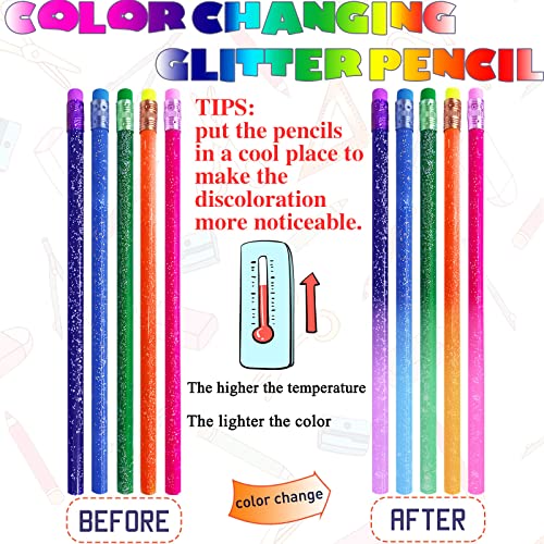 Ysanciuu YS3390222 30 Pcs Color Changing Mood Pencil,Colored Pencils With Eraser,Wooden Pencils Heat Activated Color Changing Pencils Thermochromic Pencils For Students Gifts And Office Supplies thumb #3