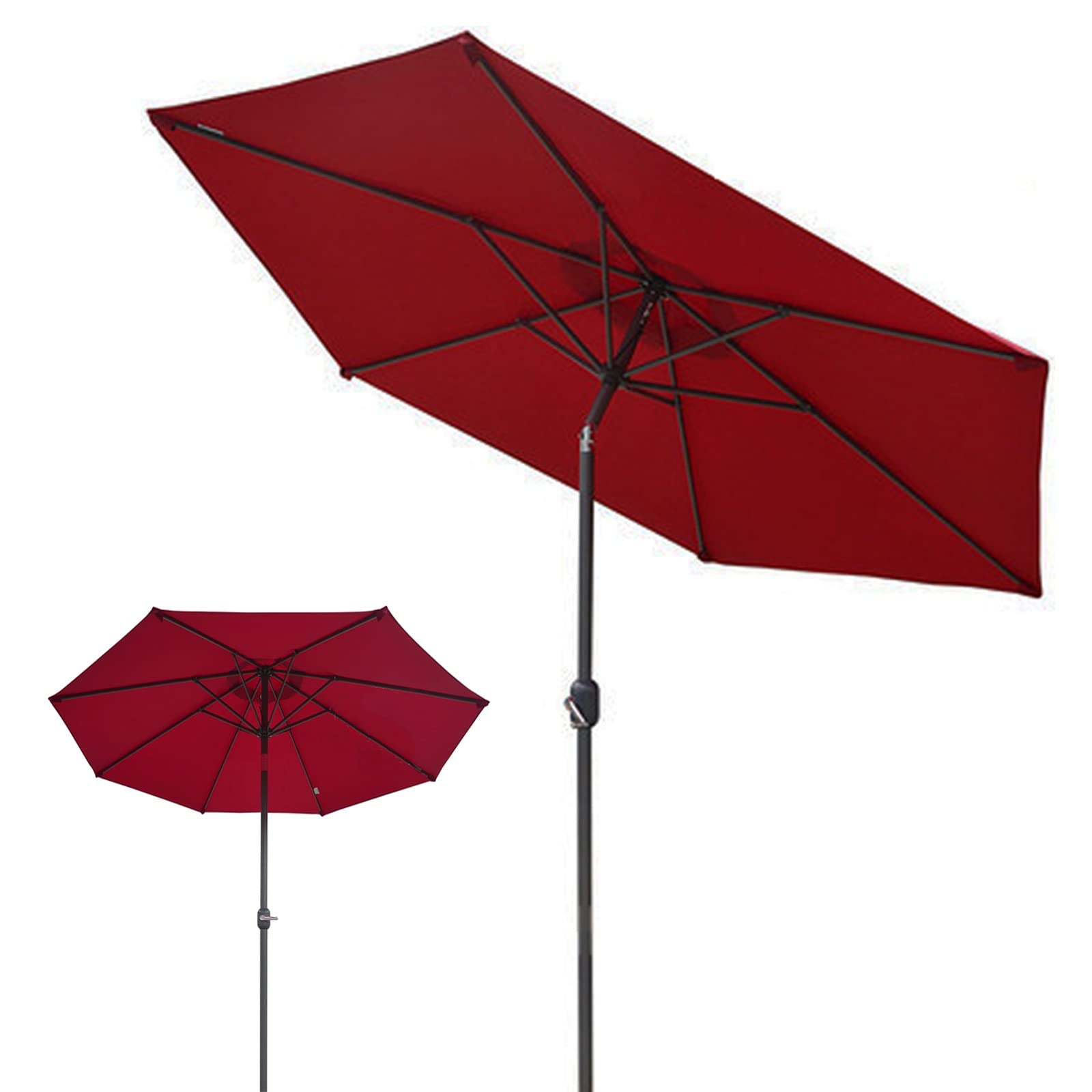 Parasol para patio de 2,7m que soluciona el calor del sol lateral en jardines