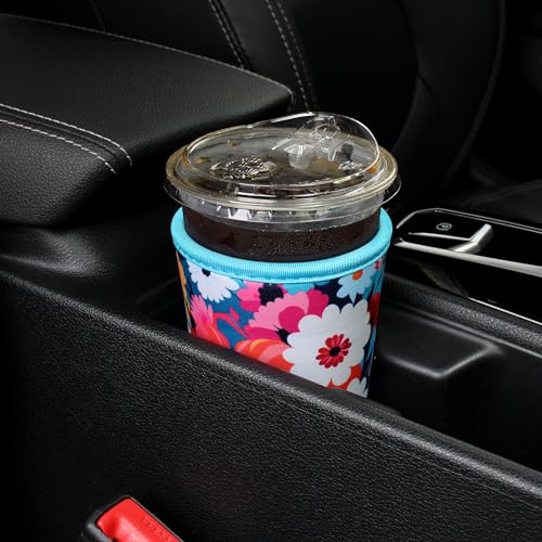 Image of 3 Pack Reusable Iced Coffee Sleeves - Xumbtvs Insulator Sleeve for Cold Beverages, Neoprene Coffee Cup Holder (Floral 03)