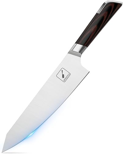 Miniatura 9 de imarku Cuchillo de chef de Damasco, cuchillo de cocina japonés de 8 pulgadas, cuchillo forjado de acero en polvo súper afilado para colección,