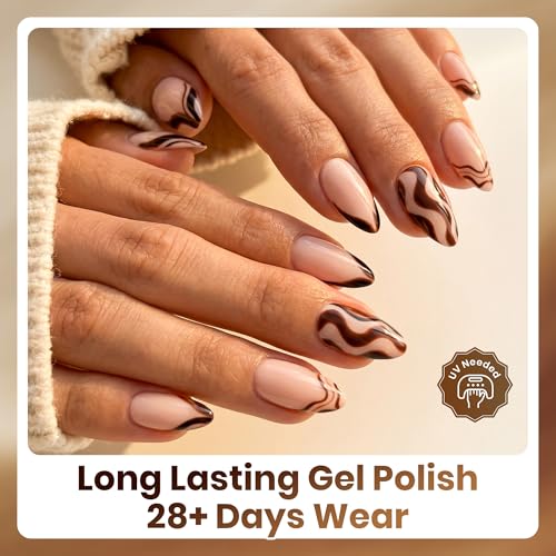 Image of Beetles Brown Gel Polish Set - Cocoa Cashmere, 6 Colors Chocolate Brown Gel Nail Polish Set, Soak Off UV LED Fall Nails Art, Long-Lasting Manicure Salon DIY Home Holiday Nails Art