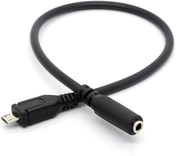 Cable Adaptador Micro USB a Jack 3.5mm Hembra 30cm para Audio miniatura 5