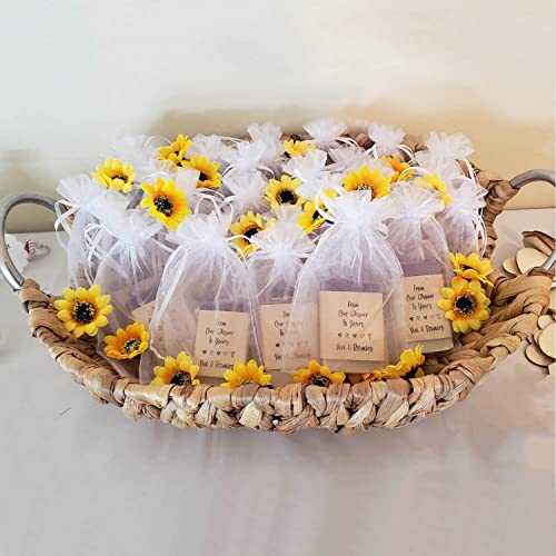 Image of Dealglad 100pcs Drawstring Organza Jewelry Candy Pouch Party Wedding Favor Gift Bags (4x6 inch, White)