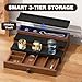 TIRYIUOU Cologne Organizer for Men: with Drawer, 3 Tier Wooden Cologne Stand Desktop Perfume Display Shelf, Bedroom Dresser Makeup Lotion Jewelry Storage Organizer ﻿