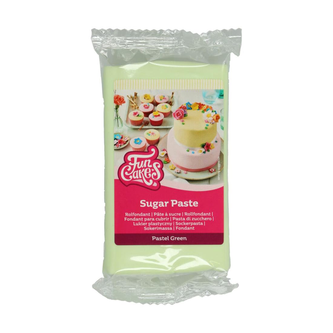 FunCakes Rollfondant Pastel Green: Einfach zu verwenden, glatt, flexibel, weich und biegsam, perfekt zum Dekorieren von Kuchen, halal, koscher und glutenfrei, 250 g