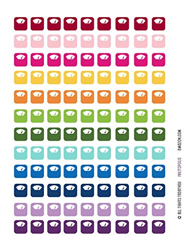 Monthly Planner Stickers Rainbow Scale Weight Stickers Planner Labels Compatible with Erin Condren Vertical Life Planner - 108 Stickers