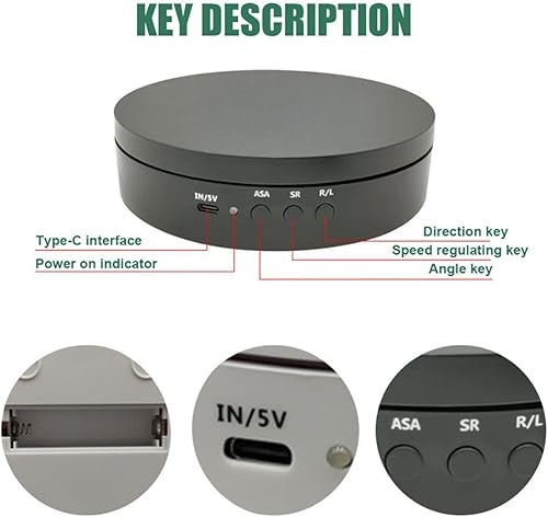 Miniatura 5 de Soporte de exhibición giratorio motorizado, soporte de exhibición electrónico de 360 grados, carga de 5.9 pulgadas23 libras para productos de