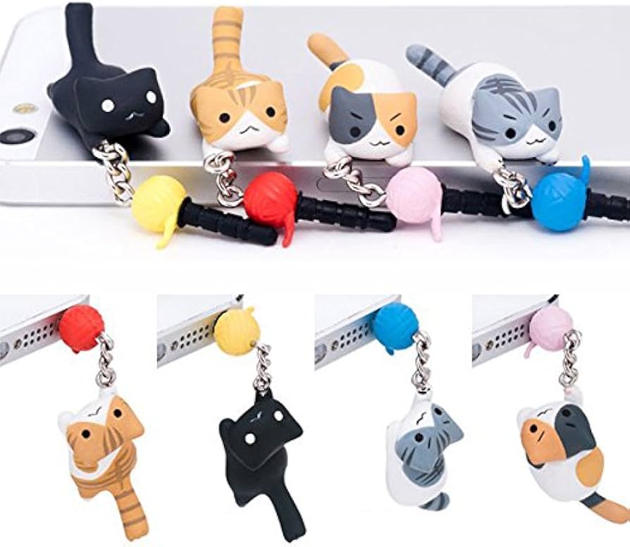 Amazon | Yavoluy にゃんこ型イヤホンジャックカバーとびつきシリーズ