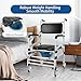 Eosprim Rolling Shower Chair with Handles Arms, Bedside Commode Chair with Wheel, Wheelchair for Elderly Disable,Heavy Duty Raised Toilet Seat Riser for Adults
