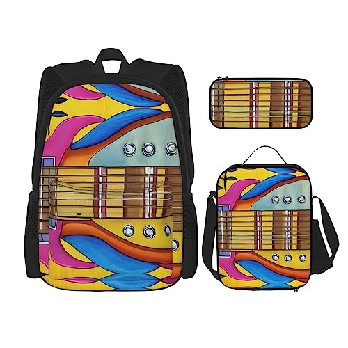 Sac à dos d'école 3 en 1 avec sac repas et trousse assortie automne