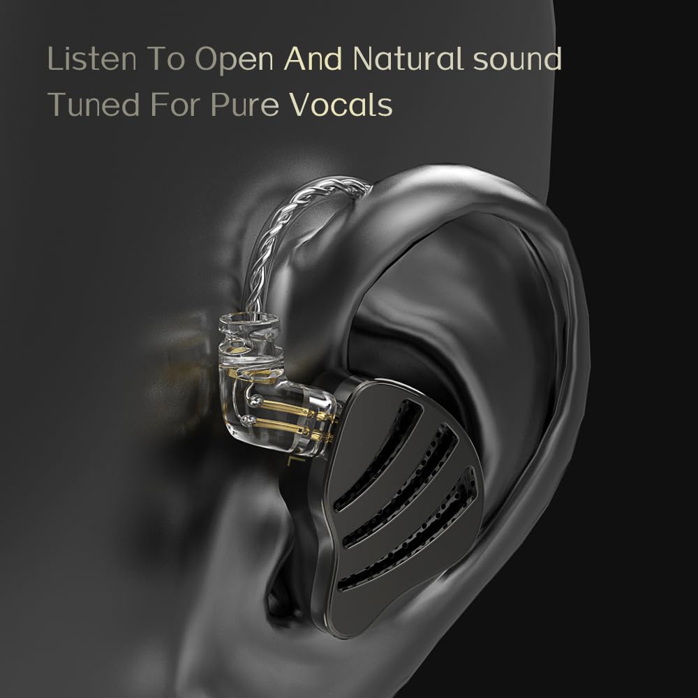 CCA ND Nice - Auriculares intraurales con monitor de oído, controladores híbridos 1BD 1DD, auriculares IEM, auriculares HiFi de sonido claro, con placa frontal de metal, cable desmontable de 2 pines