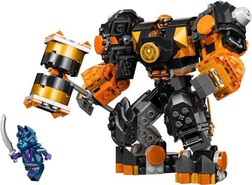 NINJAGO Mech Elemento di Terra di Cole, Giochi d'Azione per Bambini e Bambine da 7 Anni, Action Figure Snodabile da Battaglia, Giocattolo Personalizzabile con 2 Minifigure, Regalo Ninja 71806 - Lego - Immagine 9