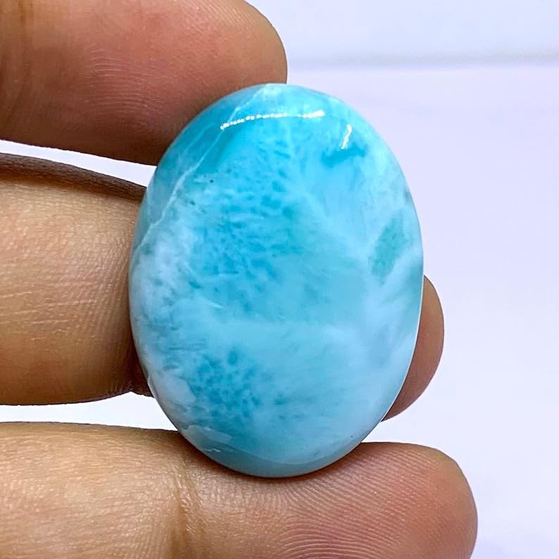 Larimar cabochon 30x22x5mm pour création de bijoux DIY