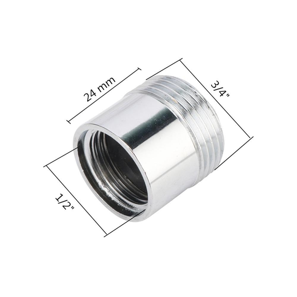 Adaptador reductor recto de latón con rosca hembra de 1/2" a rosca macho de 3/4" G1/2 G3/4 para grifo de lavadora.