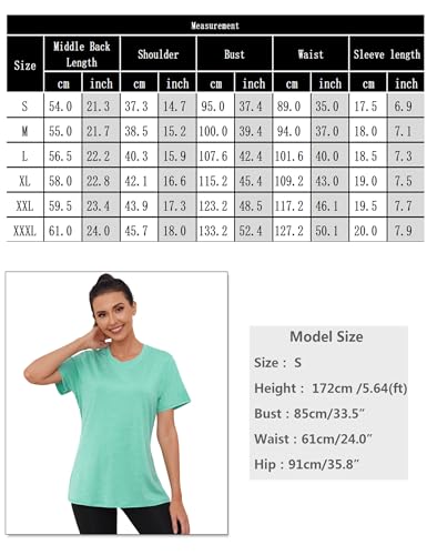 Gyabnw Camiseta Deporte Mujer Cuello Redondo Top Deportivo Mujer Camiseta Fitness Dobladillo Cruzado en la Espalda Yoga Gym Top Secado Rápido Running Ropa para Entrenamiento