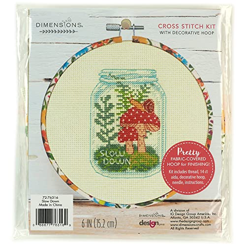 Kit de broderie point de croix compté débutant 15 cm de diamètre