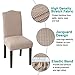 Turquoize Dining Room Chair Covers Set of 2 Spandex Removable Kitchen Chair Covers Stretch Jacquard Parson Chair Slipcover Chair Seat Covers for Dining Room, Hotel, Ceremony (2, Khaki)