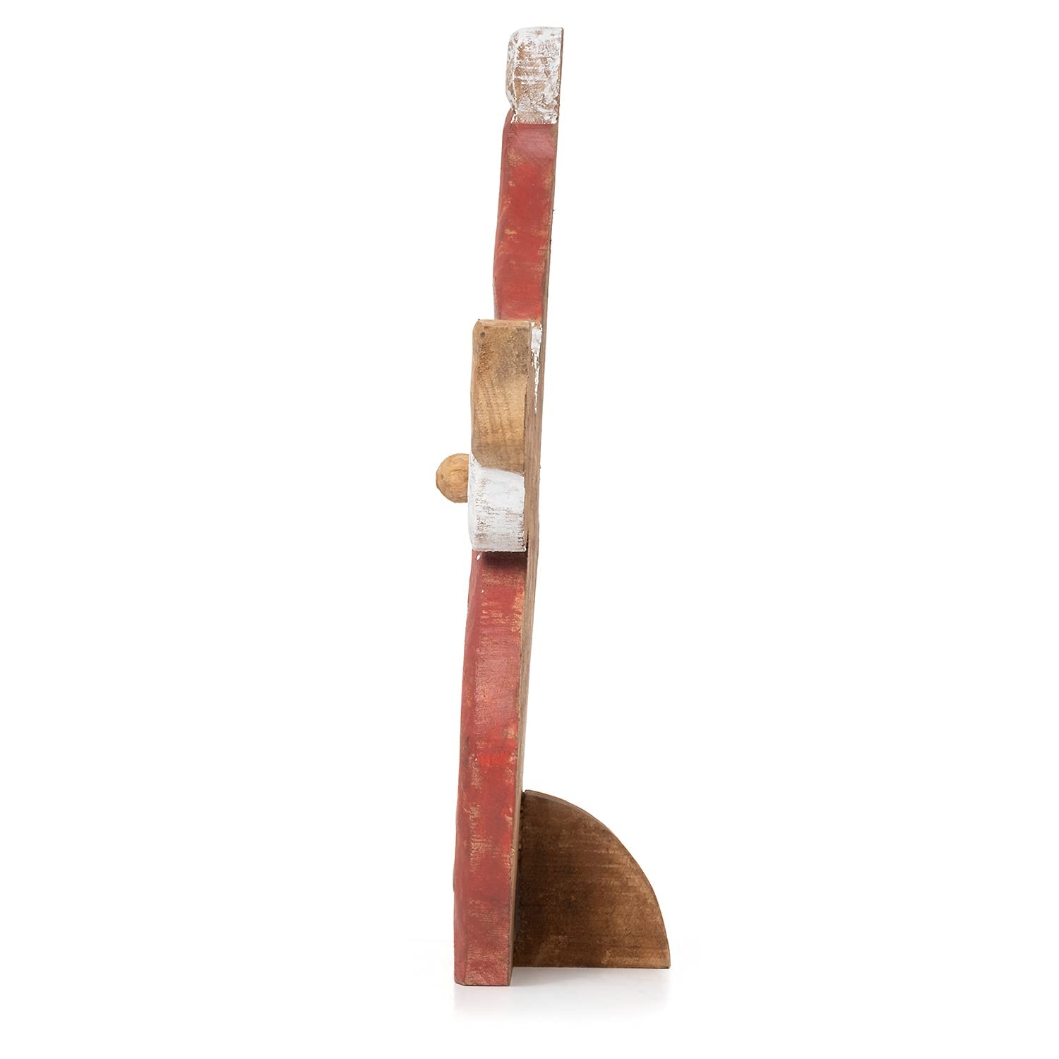 Moritz Weihnachtsmann Holzfigur ca. 48 cm – Mangoholz Nikolaus rot Santa
