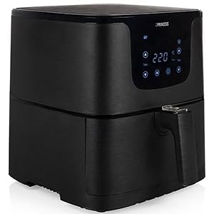 PRINCESS Freidora sin Aceite 183014 Aerofryer, 1700 W, 5.2 l, 80-200 ºC, Panel táctil, Libre BPA, Negro