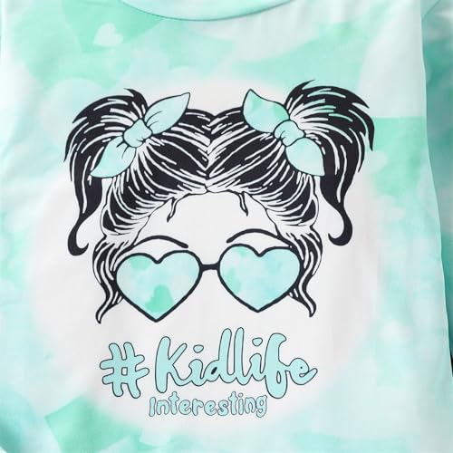 Image of OLMRJKD Kids Toddler Girls Clothes Figure Graphic Drop Shoulder Top Pullover Spotted Print Pants Fall Winter Outfit Set