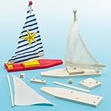 holzboot dekoration Ab 5 Jahren. Baker Ross Holz-Bastelsets „Segelboot“ - für Kinder zum Basteln und Bemalen - toll als Dekoration (2 Stück)