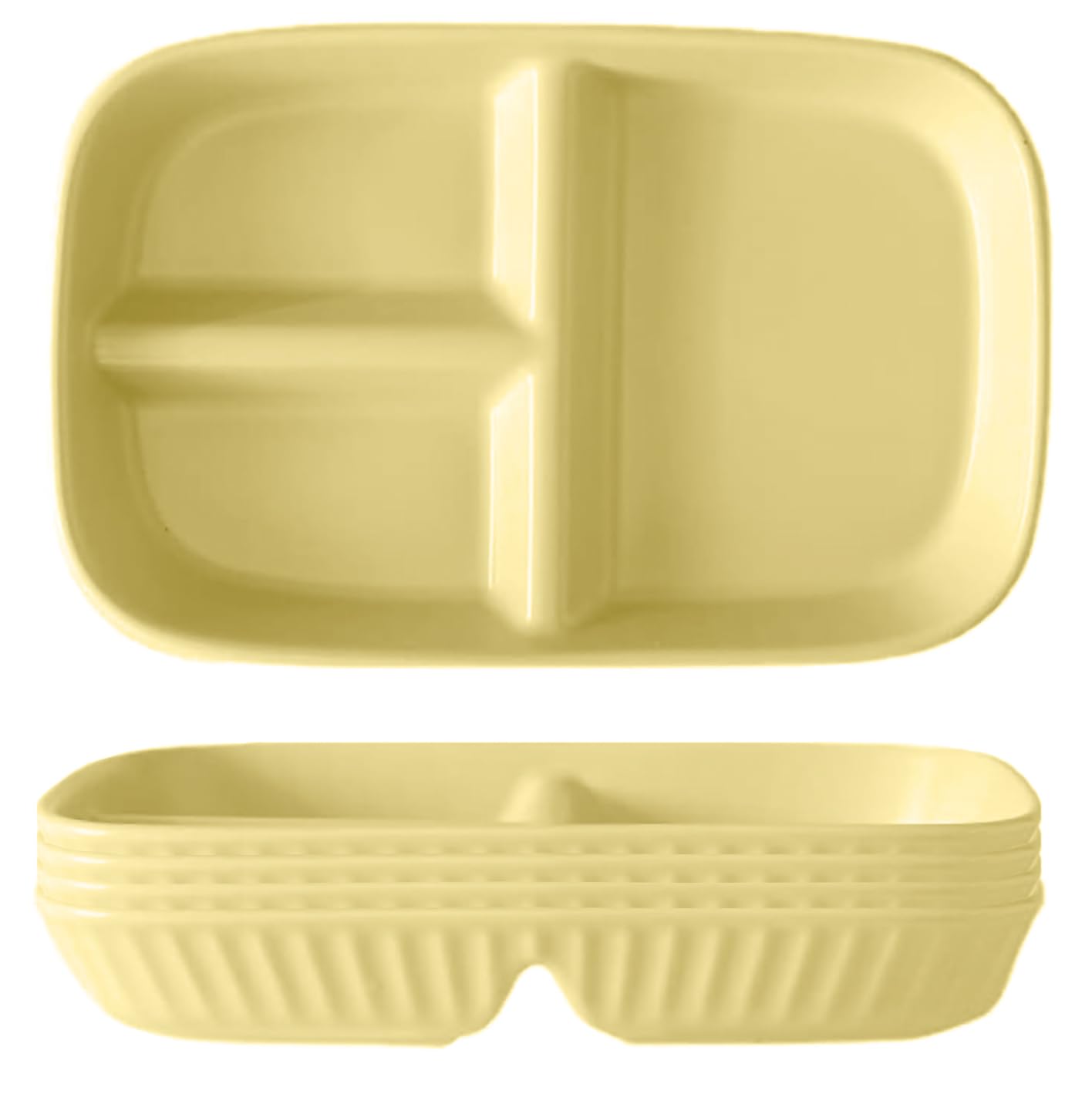 Oicia Wheat Straw Divided Plates - 3 Compartment Set -20 Oicia Wheat Straw Divided Plates - 3 Compartment Set -20