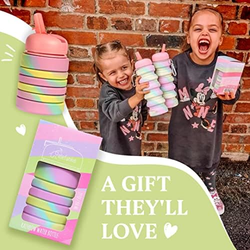 Kids Water Bottles Rainbow - 500ml Children Water Bottle for School - Girls Water Bottle - Leaproof - Girls Water Bottle Kids - Small Kids Drinks Bottle - Pink BPA Free Childrens Water Bottle