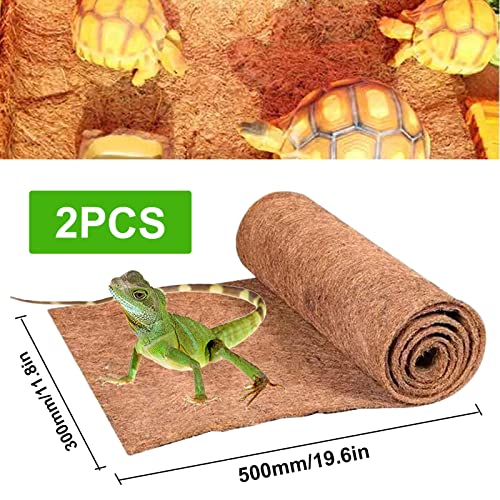 Jetisva 2 Rolls Tortoise Bedding Coconut Fibre Tortoise Substrate Snake Bedding Reptile Carpet Mat for Leopard Gecko Bearded Gragon,Wall Hanging Basket Liner for Wooden Planter Pot Flower 50X30cm - Image 2