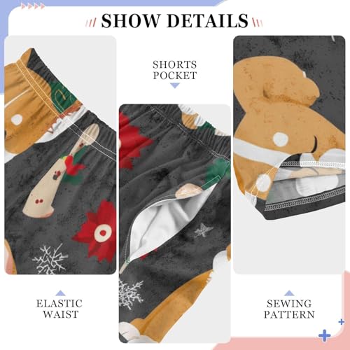 Lovely Corgi Dog Christmas Snow Boys Long Pants Soft Trousers Elastic Waist Kids Lounge Bottoms with Pockets S-XL4