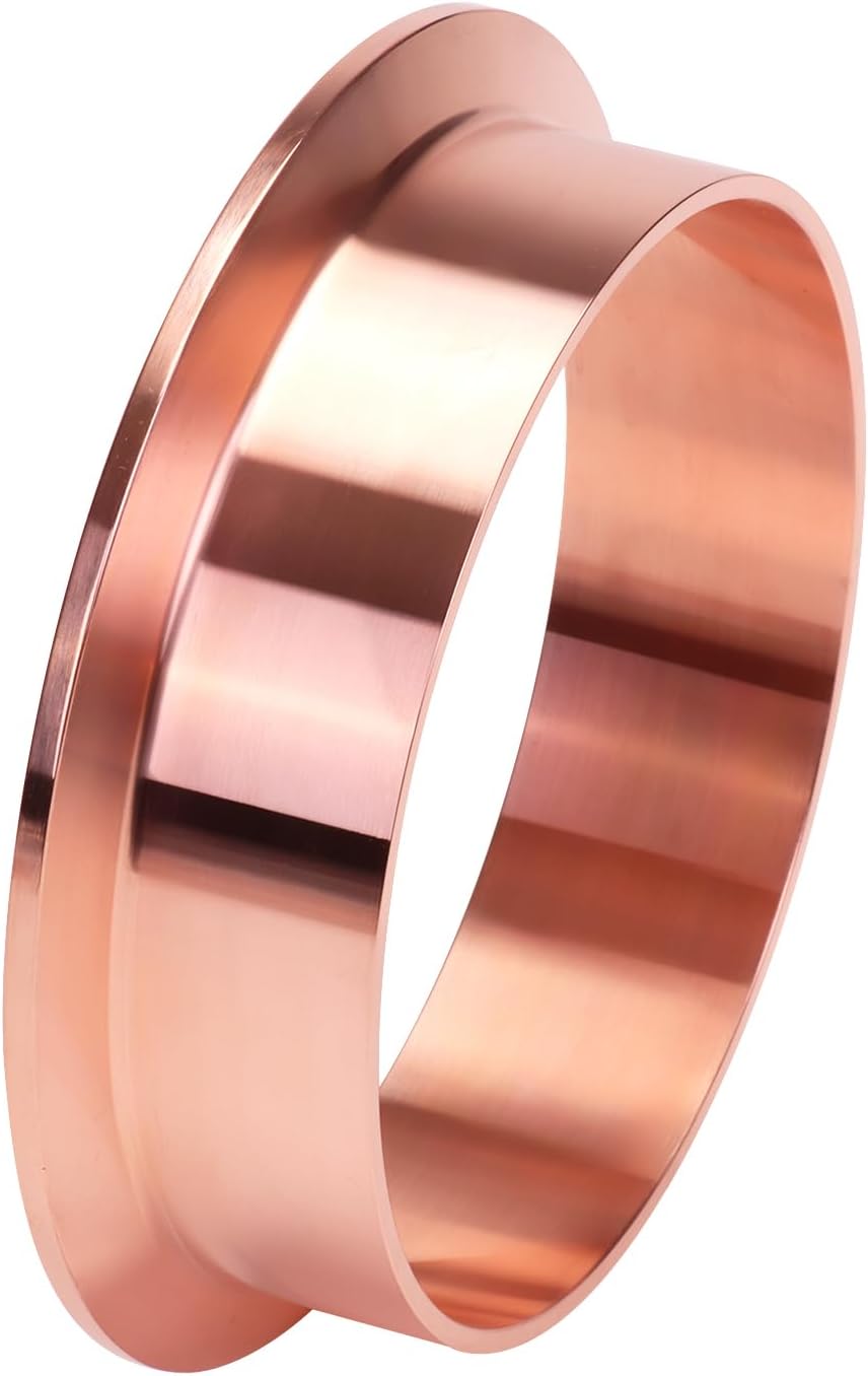DERNORD Red Copper Weld Clamp Ferrule Fits Tri Clamp 4" Tube Outer Diameter