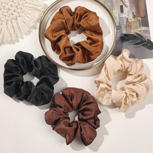 Image of Hair Scrunchies for Women - Hair Ties No Damage Both for Thick Hair or Thin Hair Curl Hair No Crease Scrunchies Ponytail Holder No Hurt Your Hair