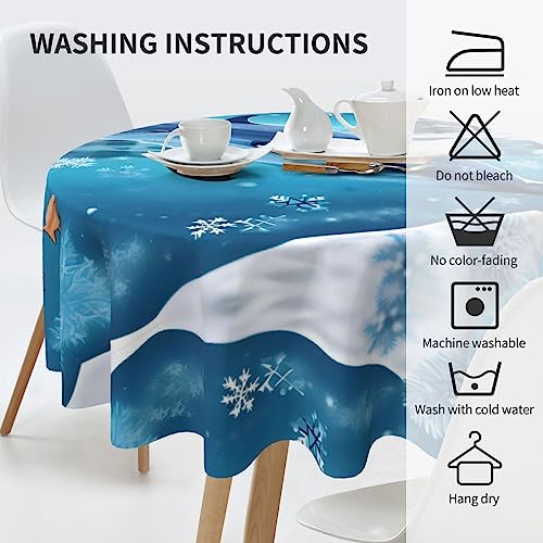 Nappe ronde imprimée dauphin 152 cm en polyester imperméable