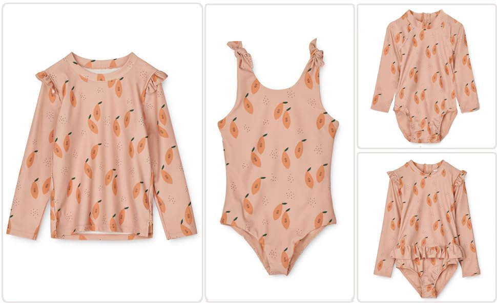 Image of Girls and Boys Long Sleeve Rash Guard Shirt Neutral Swim Shirts