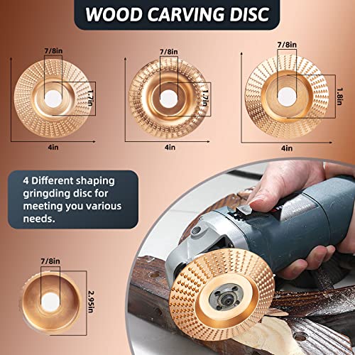 Neuermond WCS0620 [Upgraded] 10 Pcs Wood Carving Disc Set For 4 Inch Or 4 1/2 Inch Angle Grinder thumb #2
