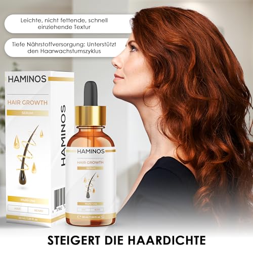 Hair Growth Serum mit Rosmarin, Ginseng, Ingwer und Peptiden – Stimuliert und Stärkt das Haar – Gegen Haarausfall, Revitalisierend - EINZIGARTIGE FORMEL (50 ml)