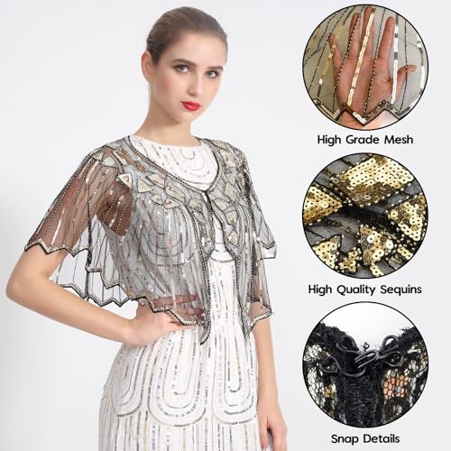 ELECLAND 10 Pieces 1920s Flapper Gatsby Accessories Set Fashion Roaring 20's Theme Set with Headband Headpiece for Women3