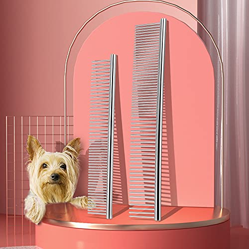 LucyPhy Pet Steel Combs, Metal Dog Comb Grooming Comb with Stainless Steel Rounded Ends Teeth for Shedding Long Matted… - Image 8