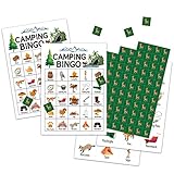 Chuxvon Camping Bingo Cards, Campground Activity for Adults, Camp Theme Game for 24 Players, Outdoor Adventure Bingo Game Cards, Camping Party Favors Supplies Decorations(A01)