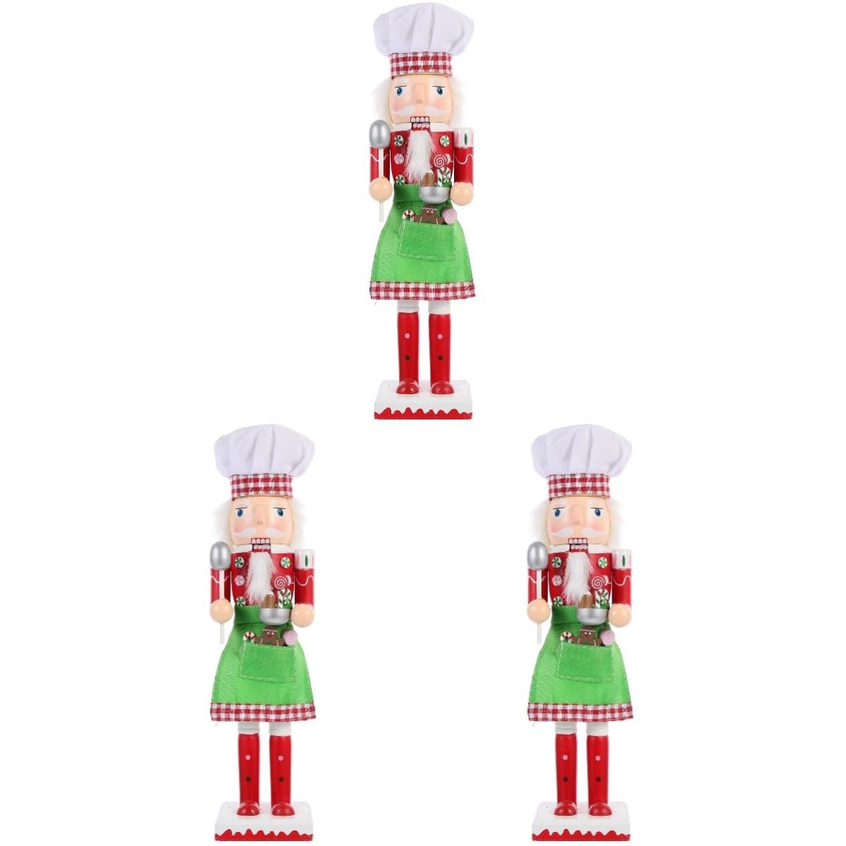 BESPORTBLE 3 Piezas Cascanueces de Escritorio Navideño de Madera Verde,