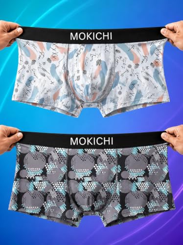 Image of Men's Printed Trunks, Pack of 2 | Abstract Geometric Design | Stretchable Elastic Waistband | Comfortable Regular Fit Underwear