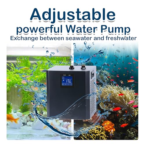 Image of 79 Gallon Aquarium Chiller, Fish Tank Chiller,1 /3 HP Active Aqua Chiller for Axolotl, Aquarium Cooler with LED Display, Pipe, Water Pump, Remote Control