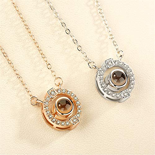 Gargantilha Colar Elegante Elegante Colar De Corrente Bonito Para Mulheres Eu Te Amo Em 100 Idiomas