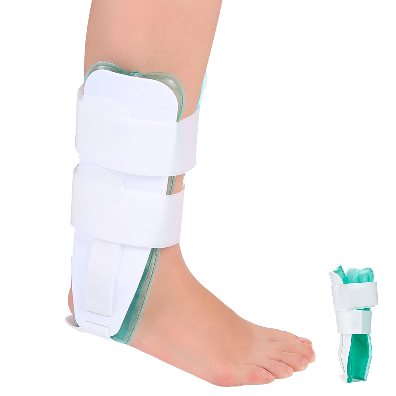 Watris Veiyi Orthese Sprunggelenk, 26.5x18cm Knöchel Stabilisator, Verstellbare Silikon Sprunggelenk Schiene mit Gelpolstern, Schiene Links Rechts Fußgelenkbandage für Erwachsene