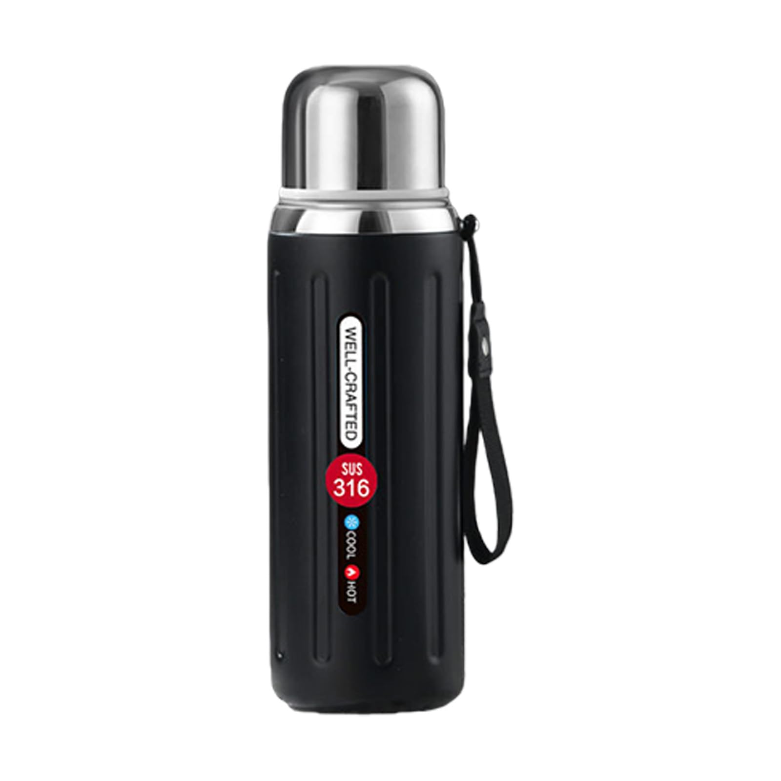 Uqezagpa Unique Stainless Steel Insulated Bottle with Cup Cold and Cold Beverages Container Vacuum Flasks for Backpacks Sport Vacuum Insulated Bottle with Cup