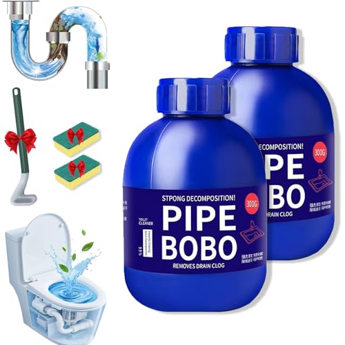 Pipe Bobo Déboucheur de canalisations, agent de débouchage puissant, nettoyant professionnel pour canalisations extérieures, éviers de cuisine, douches, salles de bains et toilettes (2pc)
