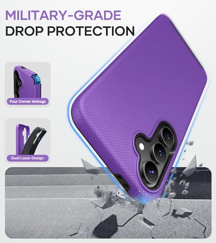 Image of SSLOTSCASE for Samsung Galaxy S24 FE Case Slim, Military Grade Shockproof Protective Drop Protection Sturdy Case Cover for Samsung S24 FE 5G 2024, Purple | Military Grade Shockproof Protective Drop Protection Sturdy Case Cover for Samsung S24 FE 5G 2024