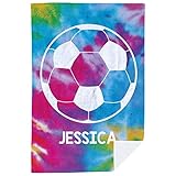 ChalkTalkSPORTS Personalized Soccer Premium Blanket | Tie Dye with Ball